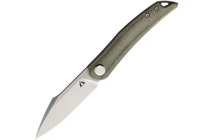CMB Made Knives Kisame Linerlock Micarta SW CMB03G 3.00 in Stainless Steel Folding Knife
